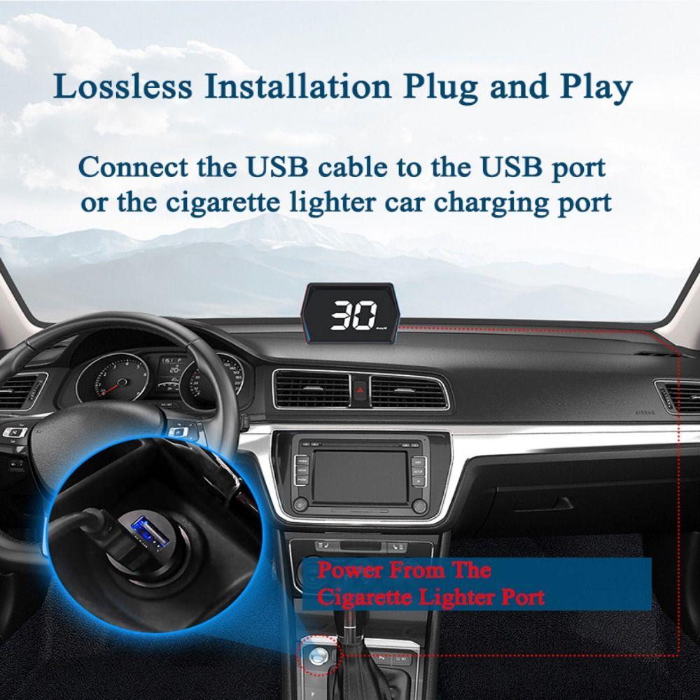 Портативный HUD-дисплей для автомобиля, проектор на лобовое стекло, измеритель скорости автомобиля, автомобильные аксессуары