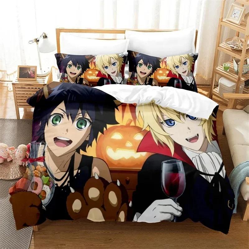 3D Print Anime Seraph Of The End Bedding Collection Boys Girls Twin Queen King Size Duvet Cover Pillowcase Bed Boys Adult