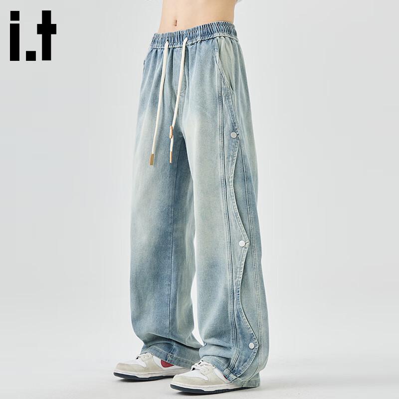 :CHOCOOLATEit Мужские выстиранные джинсы прямого кроя в стиле хай-стрит