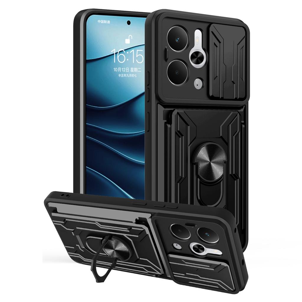 Для Realme 14 5G Чехол ПК+ТПУ Подставка Задняя крышка телефона со слайдером для камеры