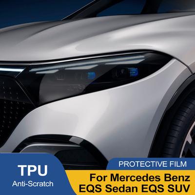 Защитная пленка для фар автомобиля Smoke Black, вырезанная по форме, для Mercedes Benz EQS Sedan SUV V297 X296, Комплект виниловой пленки TPU PPF, устойчивой к царапинам