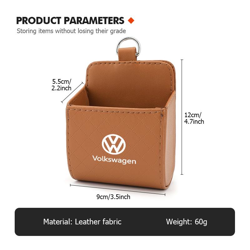 WET1 Leather Car Seat Door Storage Box Phone Sunglasses Holder For Volkswagen VW Golf 4 5 6 7 Polo Jetta Sagitar Magotan Passat B5 B6