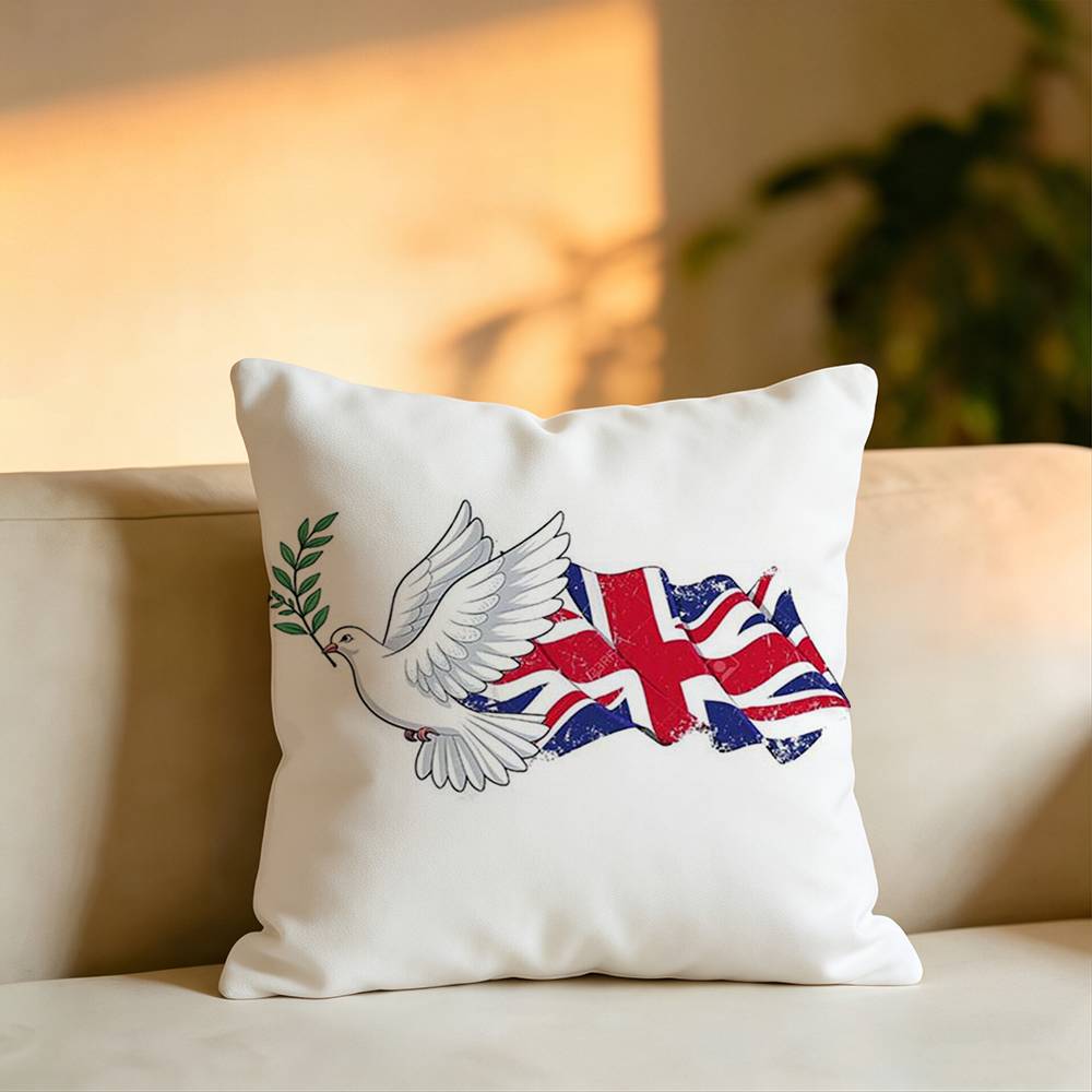 British Artistic Flag Square DoubleSided printed Pillow Case Bedroom Bedside Pillow Sofa Cushion Cover