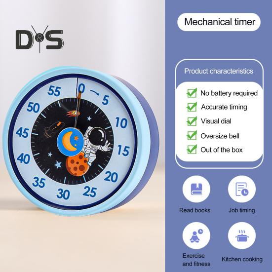 Кухонный таймер для приготовления пищи Высокоточный шеф-поварской таймер Часы Магнитный механический настольный таймер с обратным отсчетом времени Напоминание для приготовления пищи Выпечка Обучение Фитнес