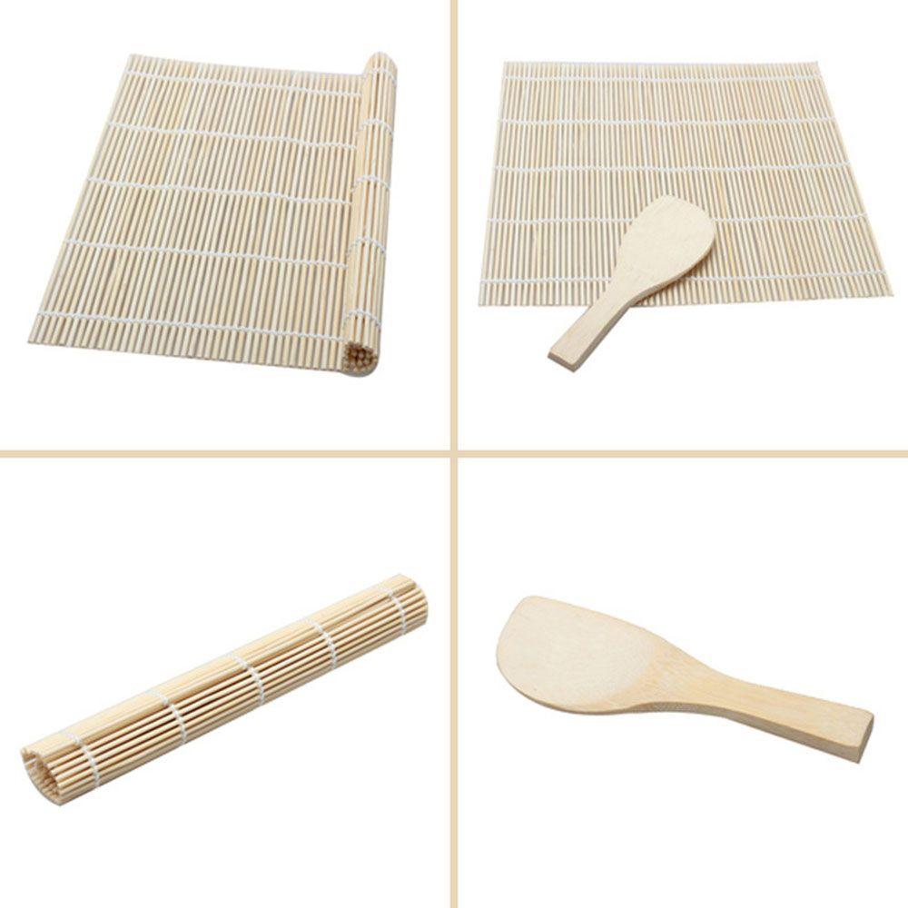 Kitchen Onigiri Bamboo Rice Spoon Paddle Sushi Rolling Roller Sushi Roll Maker Sushi Mat