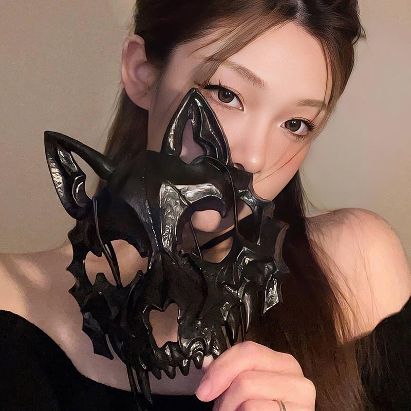 Маска на Хэллоуин Маска на пол-лица, Драконий Бог, Свирепый Тигр, Ночная Вилка, Человек-Тенгу, Волк, Маска для выступлений, Черепа, Маски