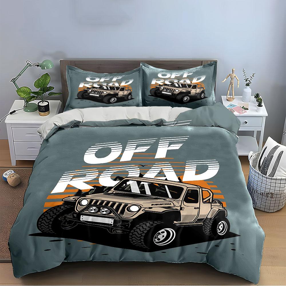 Off-Road Adventure Design Bedding Duvet Cover Set Duvet Cover Pillowcases (1*Duvet Cover 2*Pillowcases, without duvet insert)