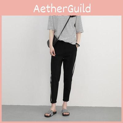 Эластичный пояс Пэчворк Шаровары Повседневные Свободные Спортивные Брюки**