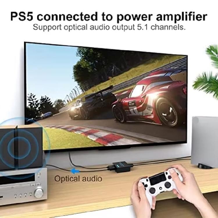 4K HDTV Аудиоэкстрактор Цифровой звуковой преобразователь Левый Правый 3,5 мм Звуковой адаптер для HDTV Игровых консолей