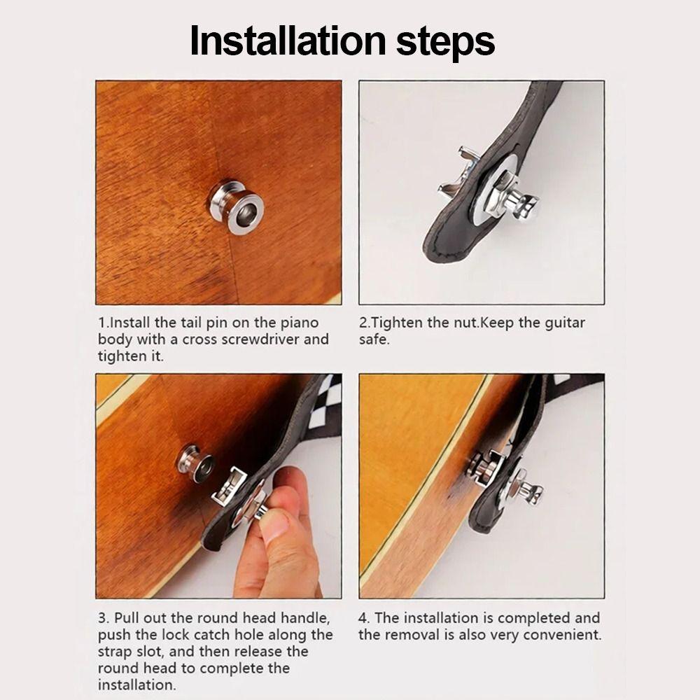 1Pcs Security Locking Guitar Strap Lock Locking End Stud for Acoustic Bass Guitar