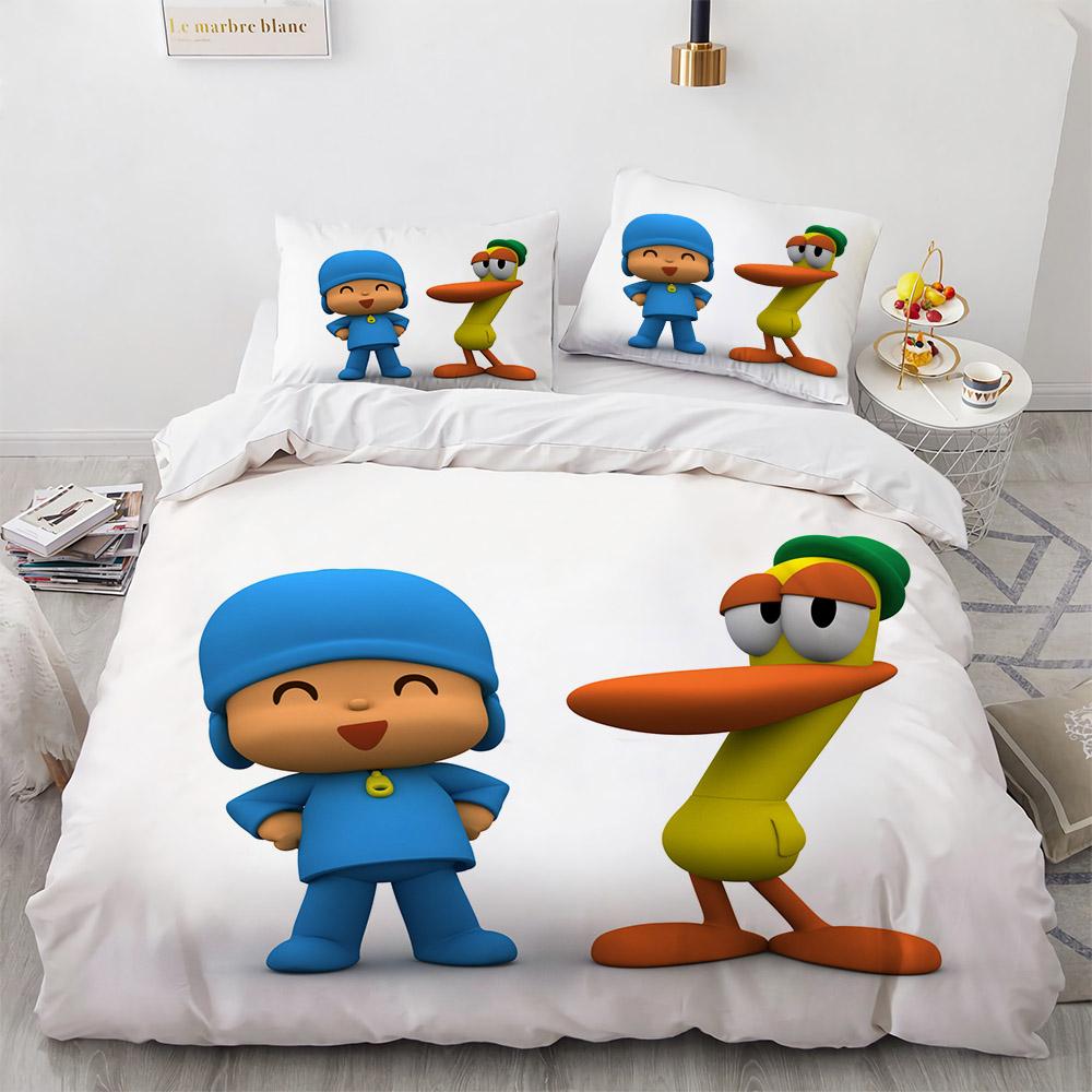 Комплект постельного белья Pocoyo 3D-принт Пододеяльник и наволочка Одеяло Пуховое одеяло Семейное украшение Дом Теплый текстиль Чехол Комплект постельного белья