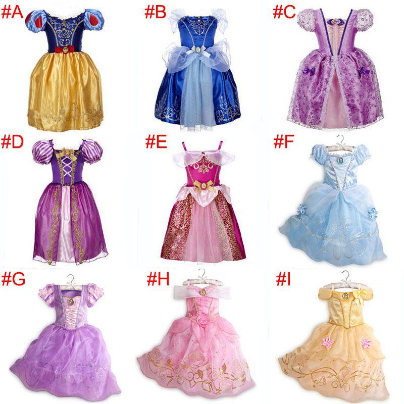 Элегантное детское платье принцессы для девочек для косплея Рапунцель Белль Золушки