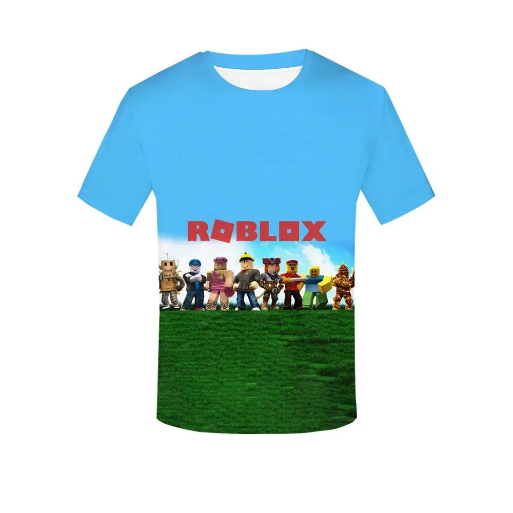 Roblox Game kids T-shirt cosplay costumes Child Cartoon Short sleeve top 3D Print Casual Street Clothes