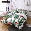 Cactus Duvet Cover Set King Queen Size Tropical Botanical Garden Print Green Plant For Girls Boys Teen Polyester Bedding Set
