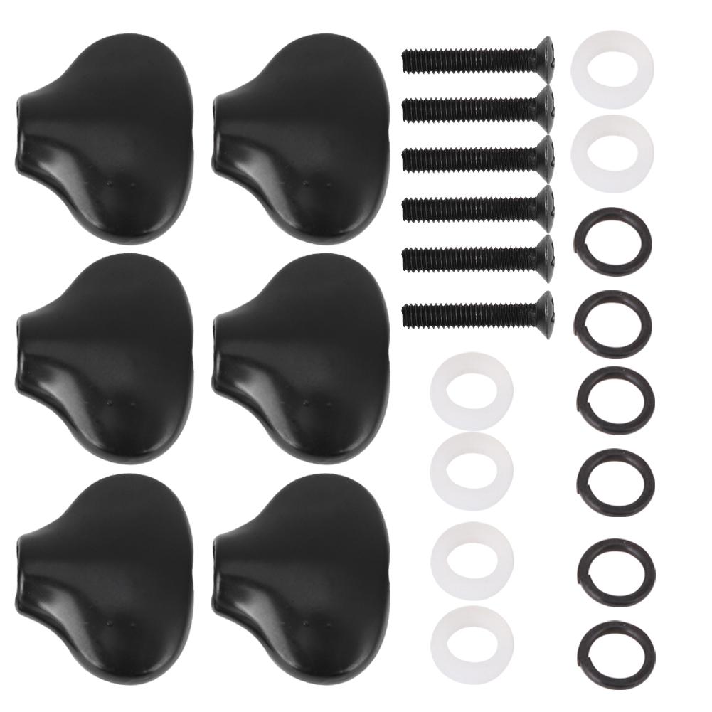 Колпачок колка укулеле ручка колка форма рыбий хвост маленький гитарный вал пряжка черный