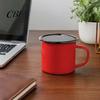 Heat Resistant Tea Mug Enamel Coffee with Handle, Retro Style Durable Water Cup, Smooth Lead Free Drinking Vessel Surface Portable for Hot And