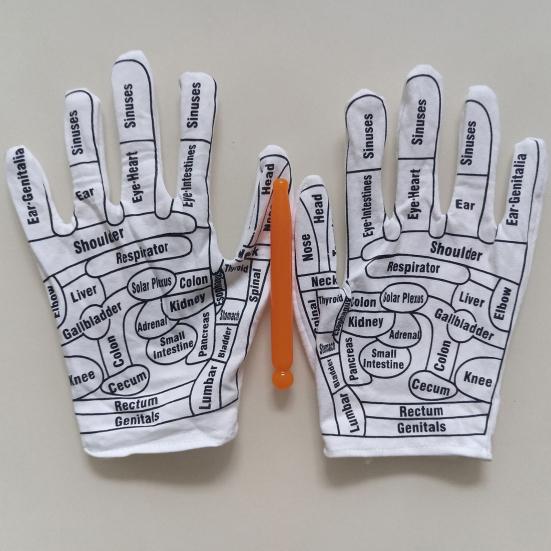 Acupuncture Gloves Set Reflexology Hand Massage Gloves with Acupressure Massage Wand Hand Care Tools Improve Health Relieve Fatigue Gift for Parents
