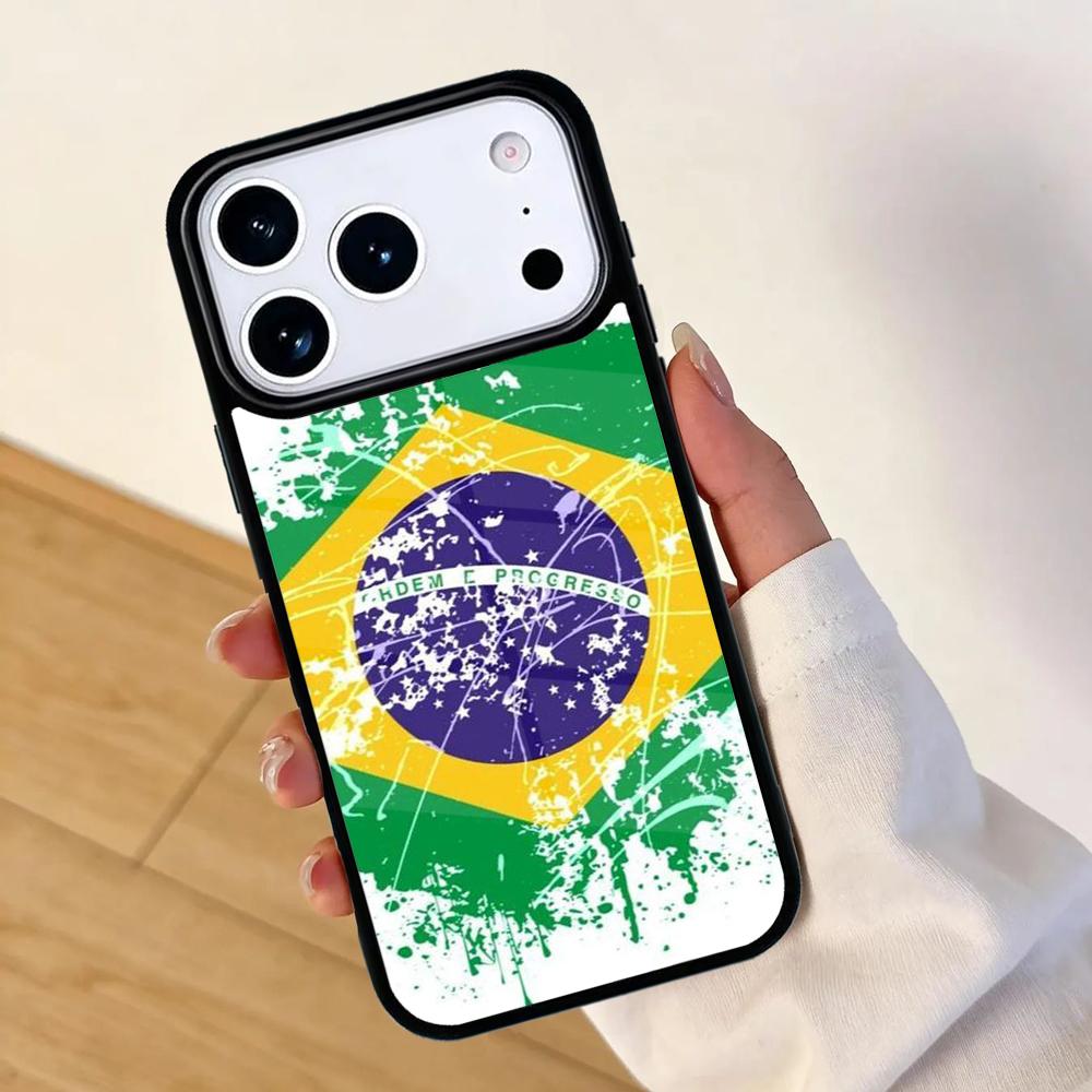 Brazil Passport Flag Mobile Phone Case for IPhone 17 AIR 16pro Max 15 14 13 12 11 Bumper Cover