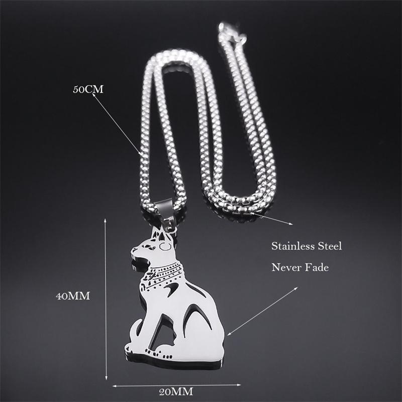 Ожерелье египетской богини-кошки Бастет из нержавеющей стали, золота и серебра, старинное египетское ожерелье, ювелирные изделия