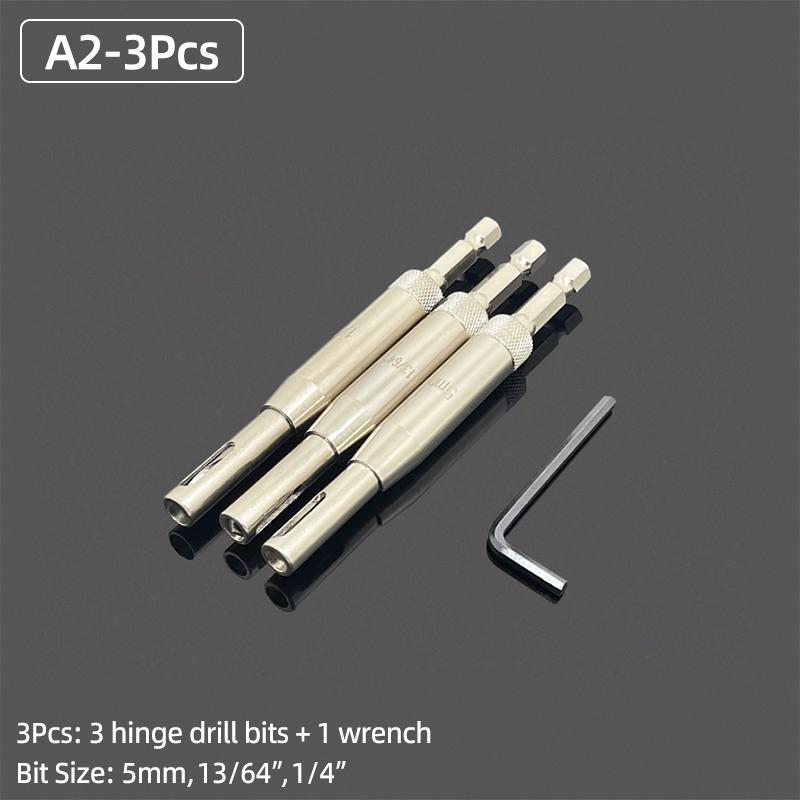 1Pc/2Pcs HSS Self Centering Hinge Twist Drill Bits 9/64" 5mm Window Doors Screw Hole Saw Woodworking Reaming Cabinet Tool Set