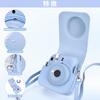 HIYQIN Instax mini 12 Чехол и набор Fujifilm Instax 12 с фотоальбомом на 28 штук Чехол для камеры Instax mini 12 с плечевым ремнем Чехол из искусственной кожи синего цвета, из 2 частей