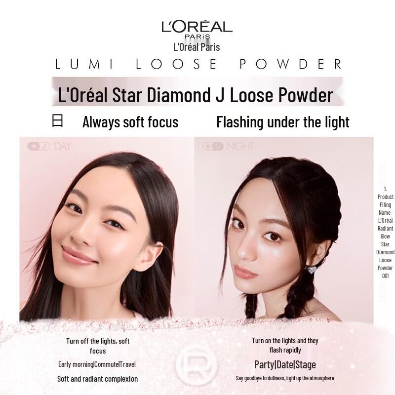 L'Oreal Radiant Foundation W10 & Star Diamond Loose Powder Gift Set
