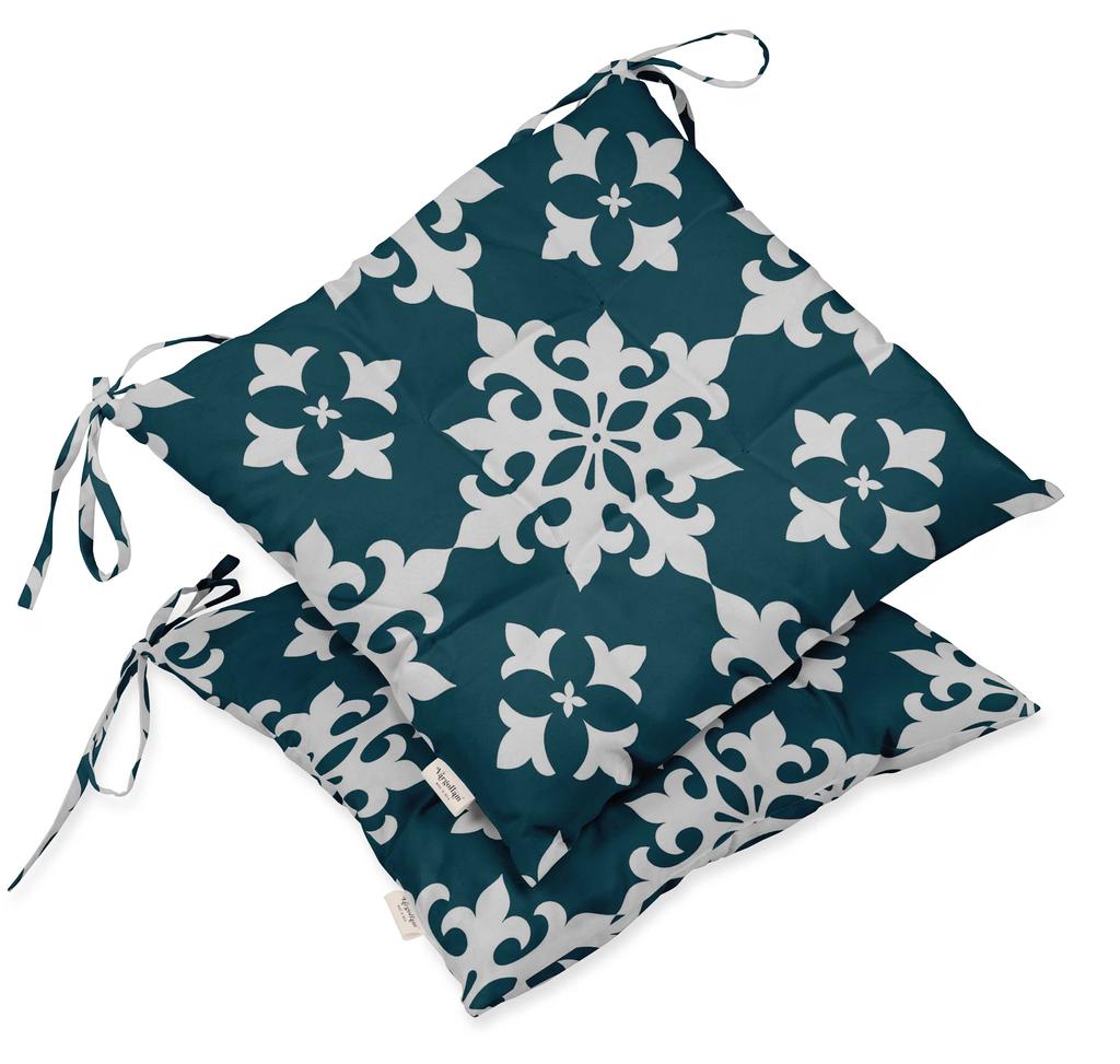 Vargottam Комплект из 2 квадратных подушек для сидения для патио с ворсом и принтом, водостойкая, 19 дюймов, фиолетовая |