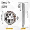 2Pcs Tap and Die Set High Speed Steel Machine Thread Tap and Round Threading Die for Processing Machinery Assembly Maintenance