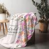 Floral Print Fleece Blanket - Soft Warm Throw Blanket for Women Girls Sofa Bed Decoration Gift