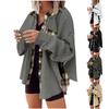 Women's Loose Cardigan Doll Sleeve Patchwork Irregular Fake Pocket Button Jacket