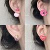 4 шт., милые серьги-гвоздики розовой серии для женщин и девочек