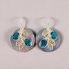 Apatite Gemstone 925 Sterling Silver Jewelry Handmade Hook Earrings 1.77" Gift EE-81-3