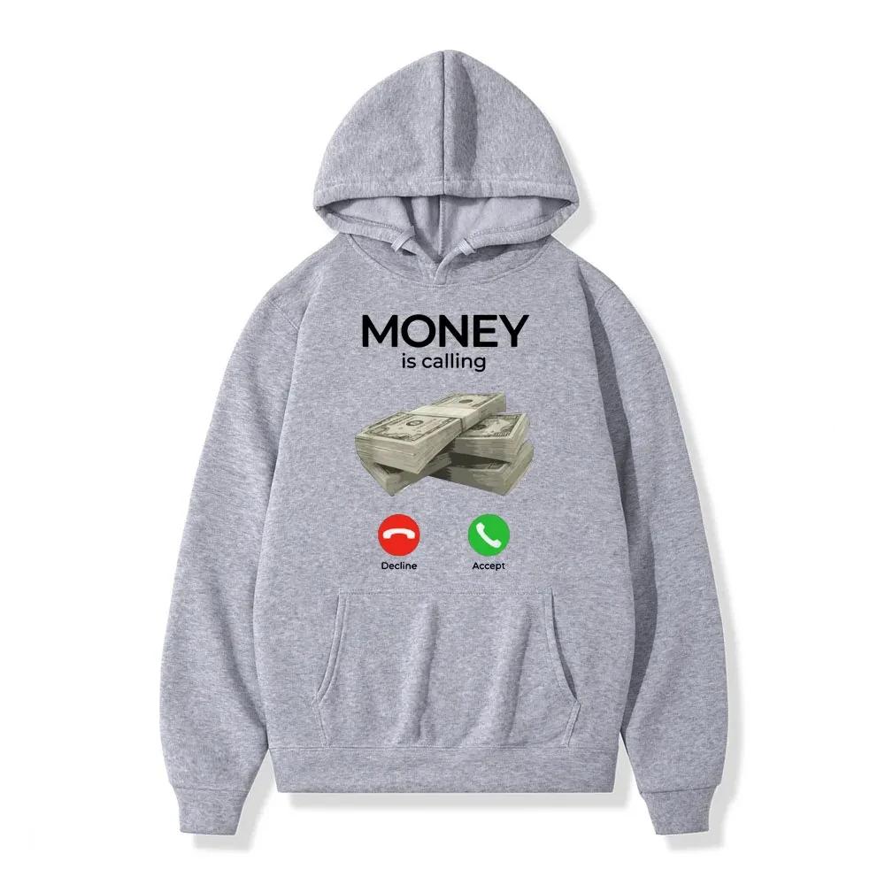 2025 Autumn/Winter Men's Hoodies Money is Summoning Printed Hoodies Women's Sportswear Fashion Street Wear Warm Hoodies