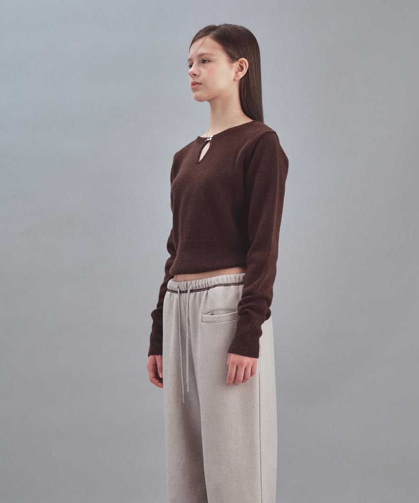REST&RECREATION Logo Clip Knit Top - Brown