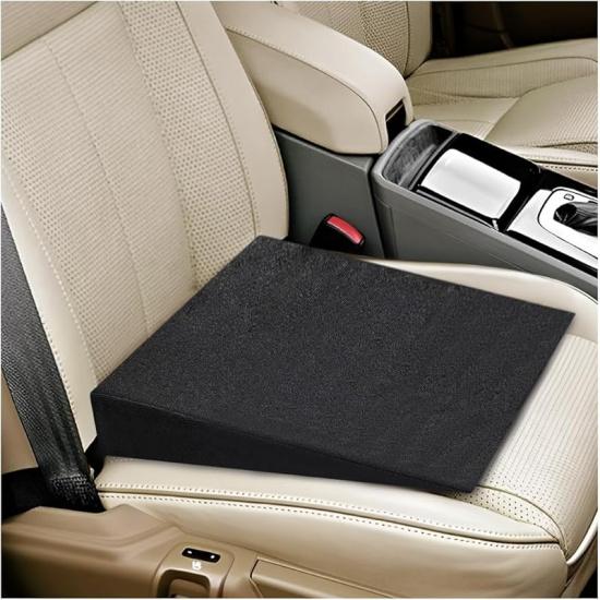 2PCS Auto Seat Wedge Leveling Cushion, Comfortable Ergonomic Wedge Foam Pad Car Seat Cushion, Angled Design Rear Seat Pad Office Chair Support Cush