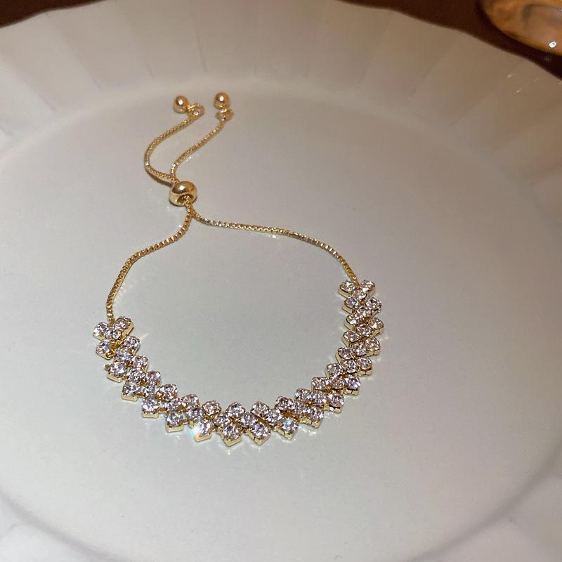 Корейский браслет с изумрудным цирконом и бриллиантами - Высококачественные блестящие украшения дружбы для модных женщин