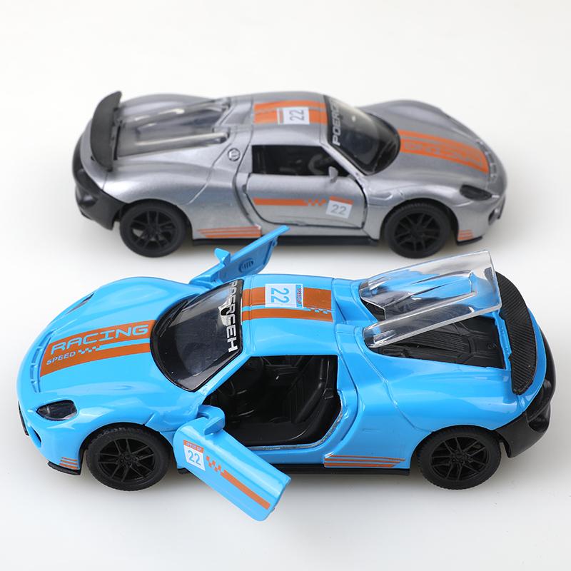 AABKN1 (bagged)1:36 Alloy Car Model Simulation 918 Porsche Racing Car Vehicle Pull Back Car Ornaments Collection Toys For Boy Children