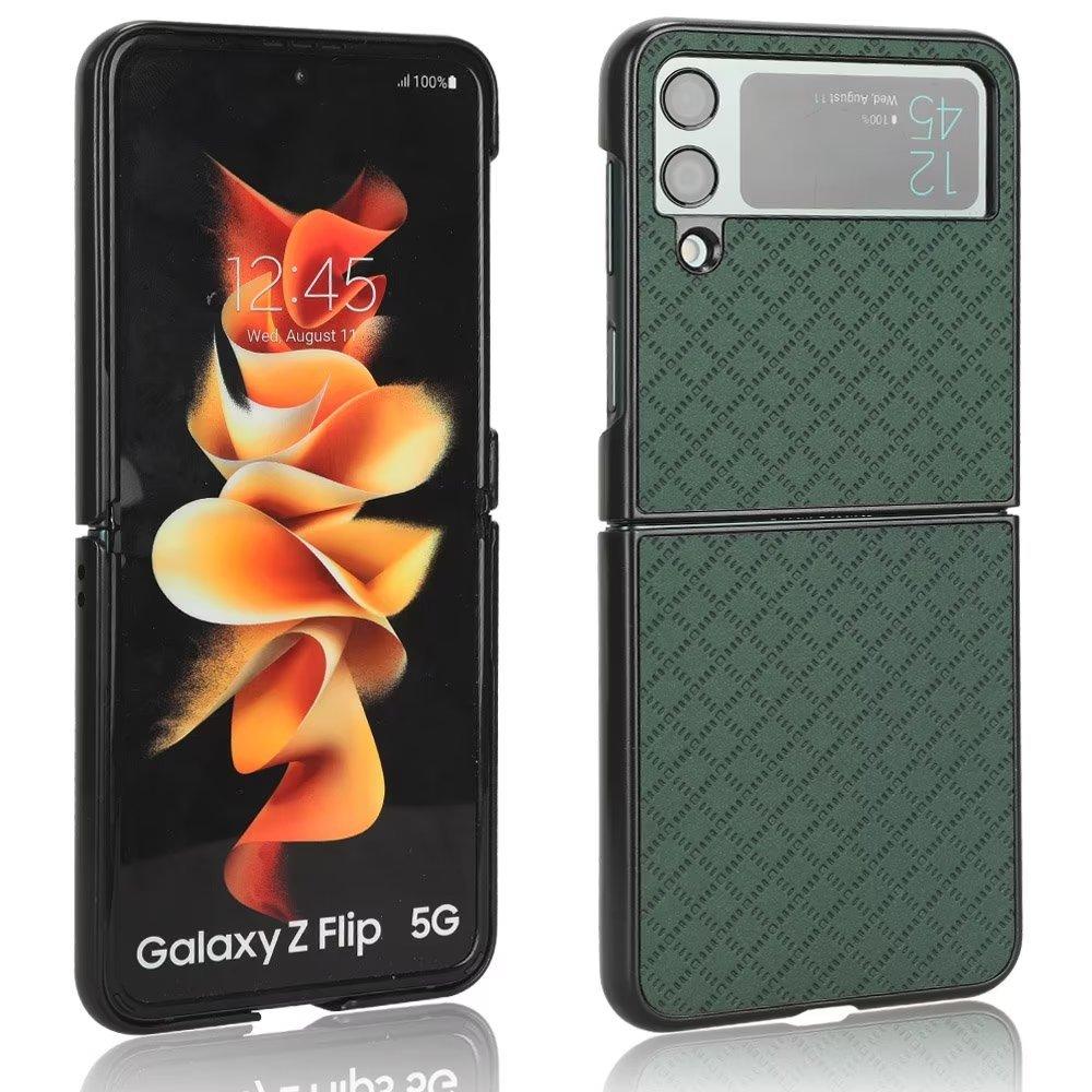 Подходит для чехла для мобильного телефона Samsung Z Flip4, чехол Z FOLD4 с мелким клетчатым кожаным узором, складной чехол для мобильного телефона W20 5G