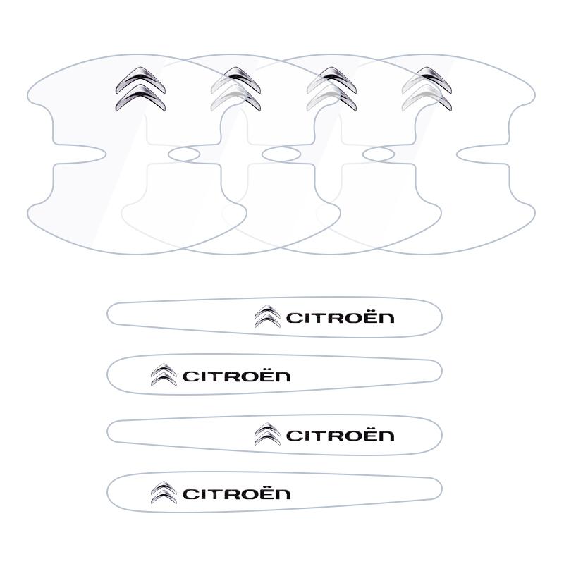 ATJ3 Transparent Car Door Handle Cup Protector Door Bowl Logo Sticker For Citroen C1 C2 C3 C4 C5 C6 C8 C4L DS3 DS4 DS5 DS5LS DS6 DS