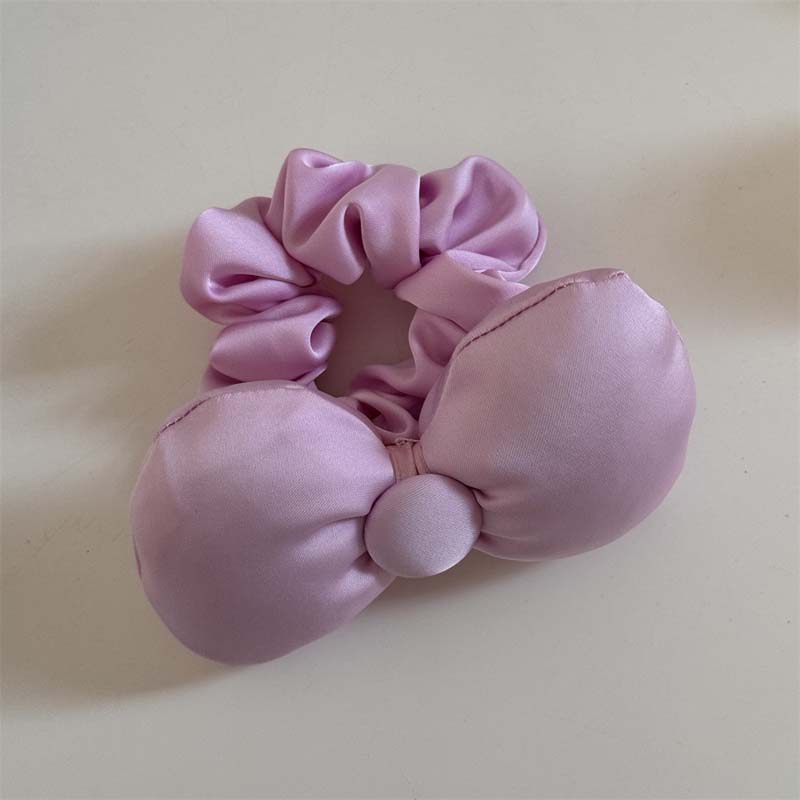 Новые корейские яркие бантики-скранчи для волос для женщин, милые однотонные атласные резинки для хвостика, аксессуары для волос
