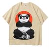 Indignation Panda Printing Мужские футболки из хлопка с коротким рукавом, дышащие топы, летние мужские футболки в стиле Харадзюку, свободные футболки