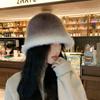 Korean Version of Autumn and Winter Gradient Color Rabbit Hair Hat for Women with High End Winter Warm Basin Hat Showing Off The Face Small Bucket Hat
