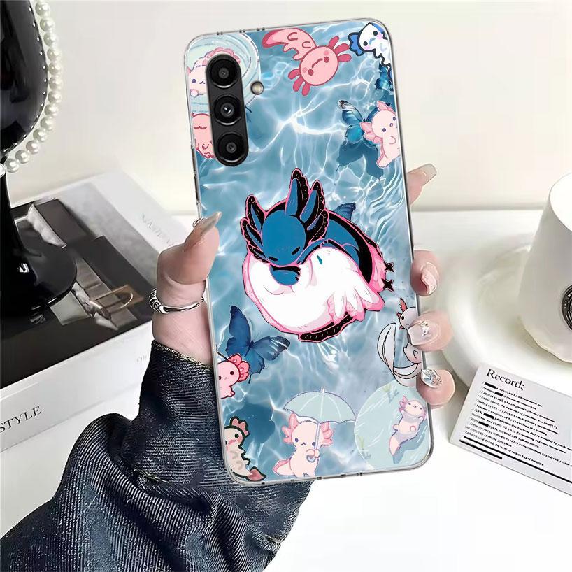 Милый Аксолотль Кавайный Чехол Для Телефона Для Samsung Galaxy A13 A14 A15 A16 A17 A53 A54 A55 A56 A57 A33 A34 A35 A36 A37 A23 A24 A25 A26 Ga