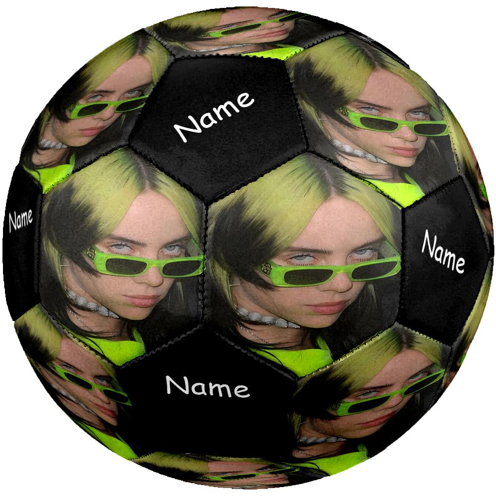 Custom Name Billie Eilish Theme Size 5 Soccer Ball, Suitable for Both Indoor and Outdoor Matches, a Gift Suitable for Everyone.