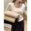 Neck thickened sweater women's autumn and winter basic warm integrated fleece slim bottoming shirt with knitted top inside