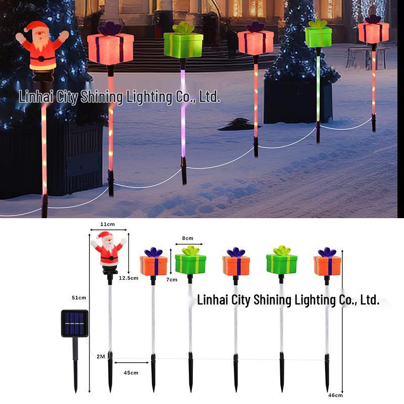 2025 Солнечные Рождественские Санта и Снеговик Светящиеся Гирлянды для Наружного Декора