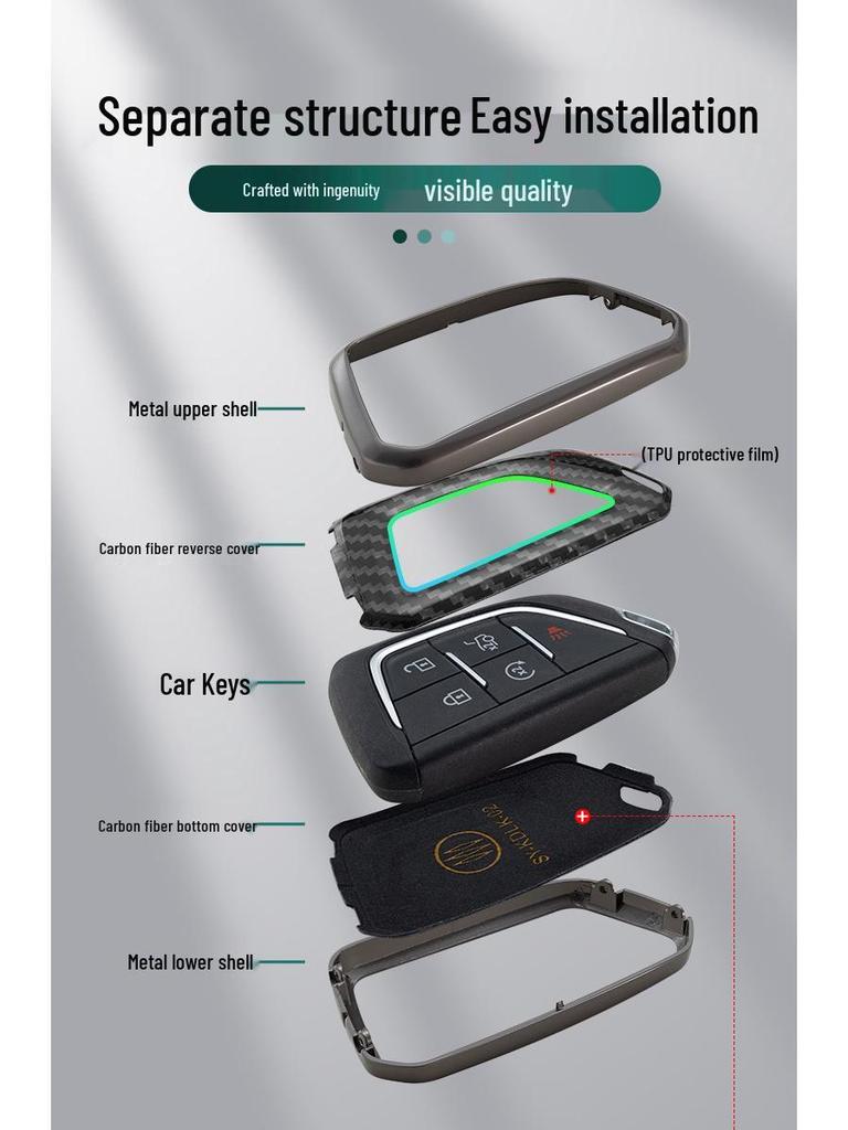 Премиальный чехол для ключей для Cadillac XTS, SLS, Seville, CTS, SRX, Escalade, ATS - Мужской роскошный аксессуар