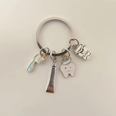 Творческий милый стоматолог эмалированная зубная щетка зубная паста зубной брелок ассистент стоматолога подарок брелок для зубов любовь уход