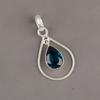 Лондонский голубой топаз Драгоценный камень 925 Стерлинговое серебро Ювелирные изделия Ручной работы Подвеска 1,60" PP-3-9