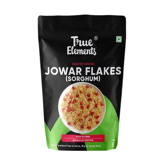 True Elements Jowar Flakes 450 г - Простые хлопья Jowar | Богатые клетчаткой хлопья Jowar | Просяные хлопья на завтрак | Полезные хлопья на завтрак